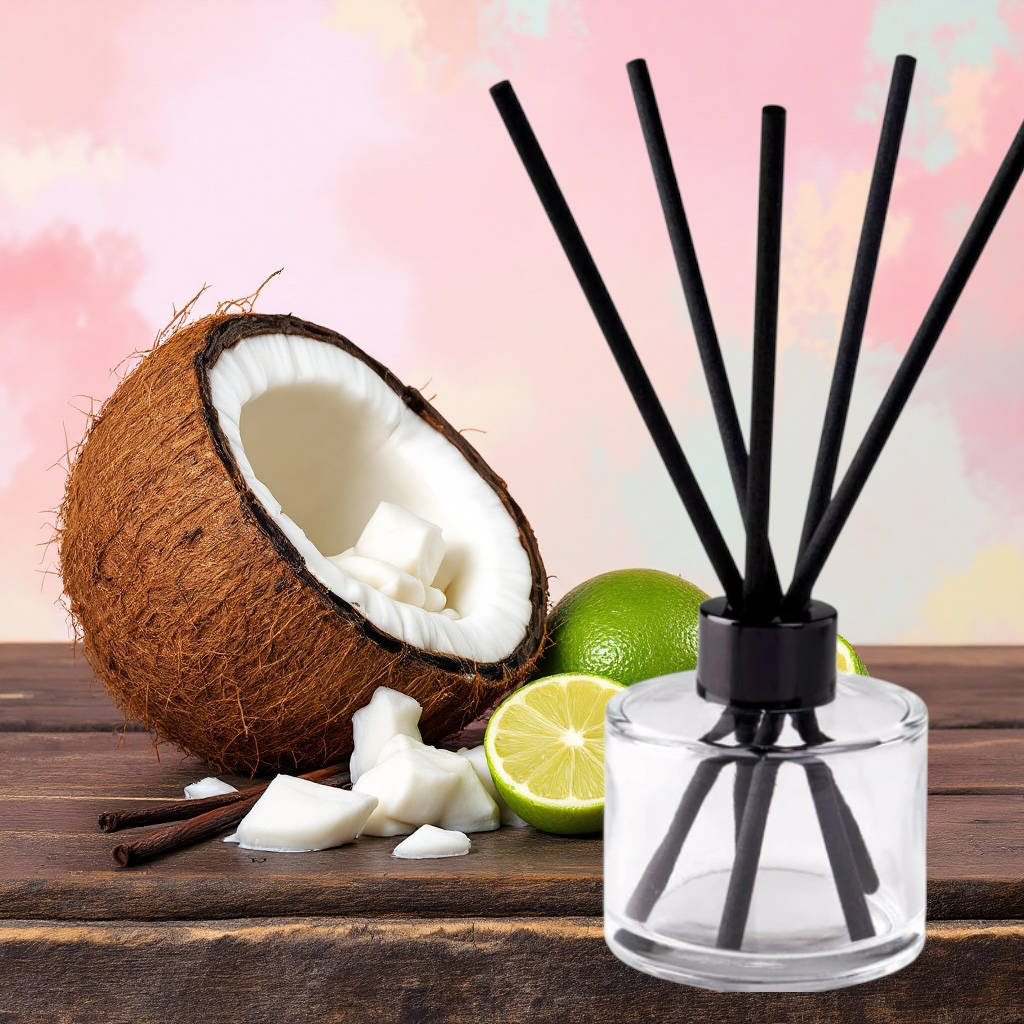 Coconut & Lime fragranced vegan reed diffuser