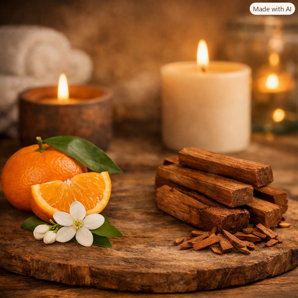 Mandarin & Sandalwood fragranced soy wax melts