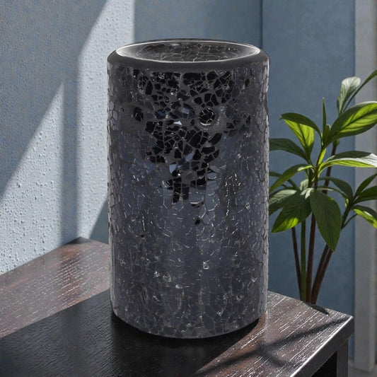 Black crackle pillar oil burner & wax warmer