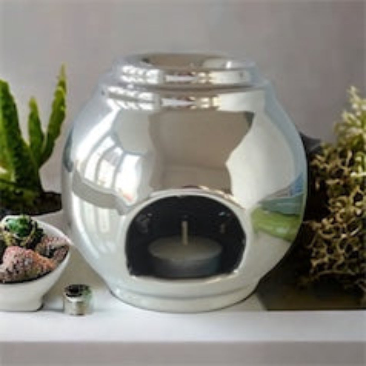 Silver Minimalist wax melt burner