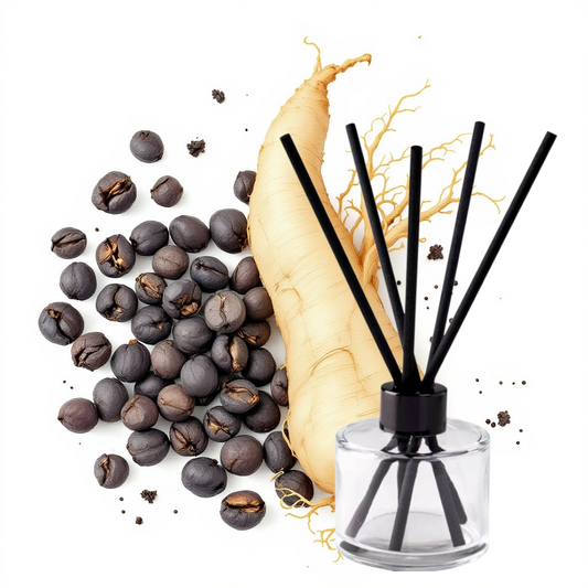 Black Pepper & Ginseng fragranced vegan reed diffuser