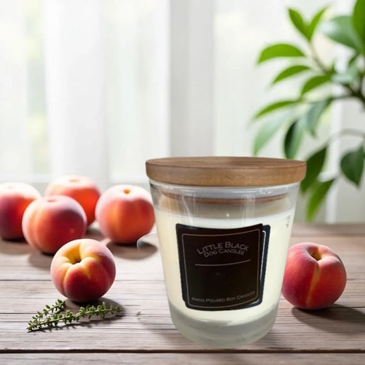 Peach Thyme Spritz fragranced soy wax candle