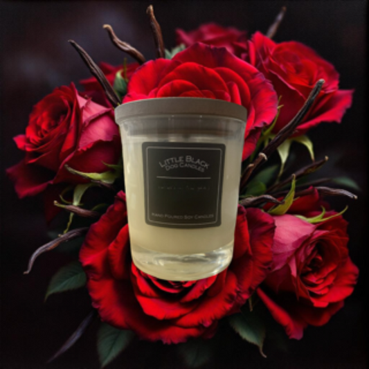 Rose fragranced soy wax candle