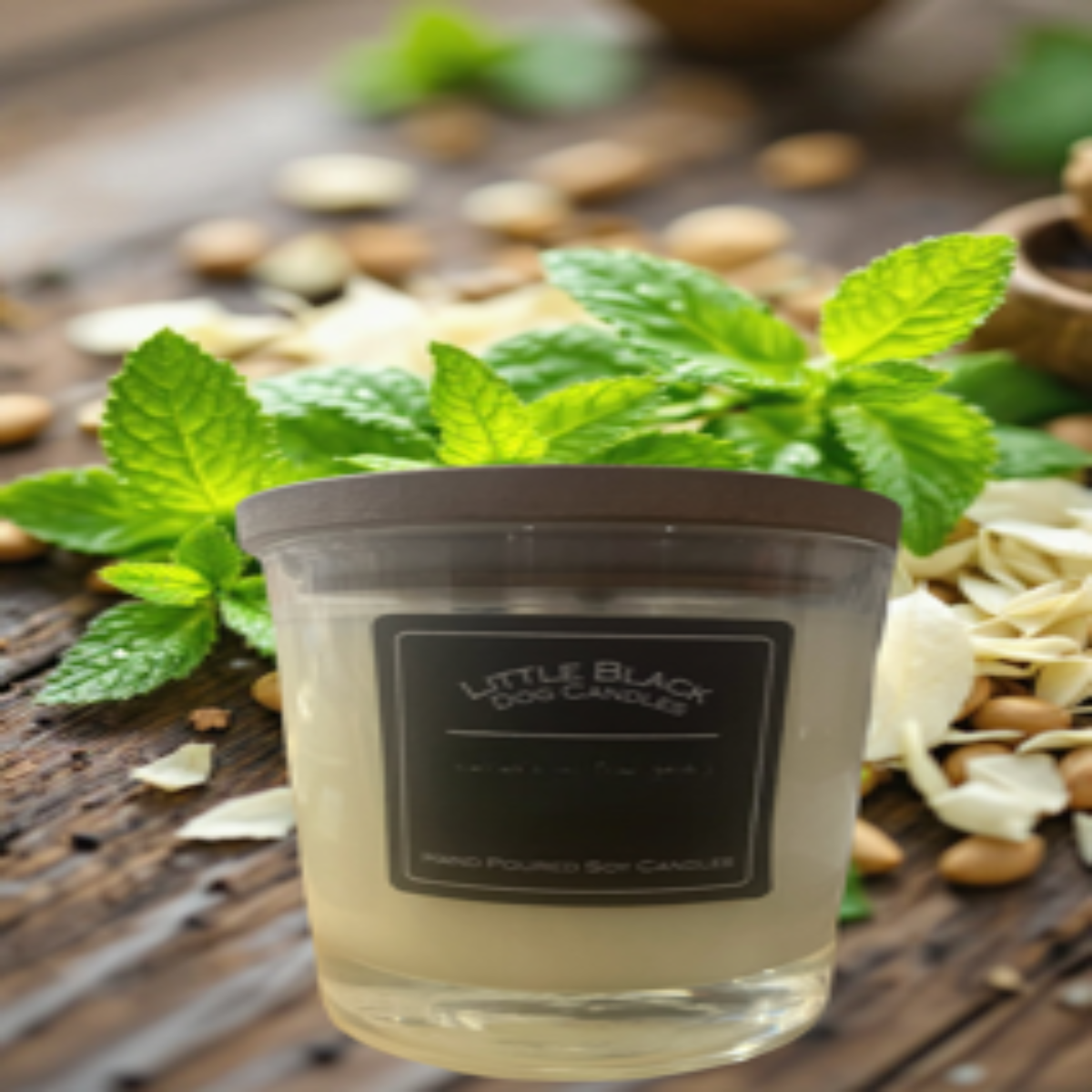 Wild Mint fragranced hand poured soy wax candle